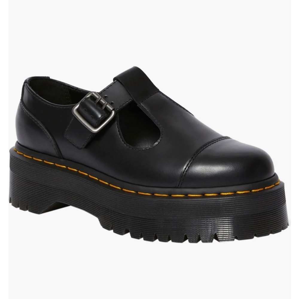 Dr. Martens Black Platform T-Bar Shoes